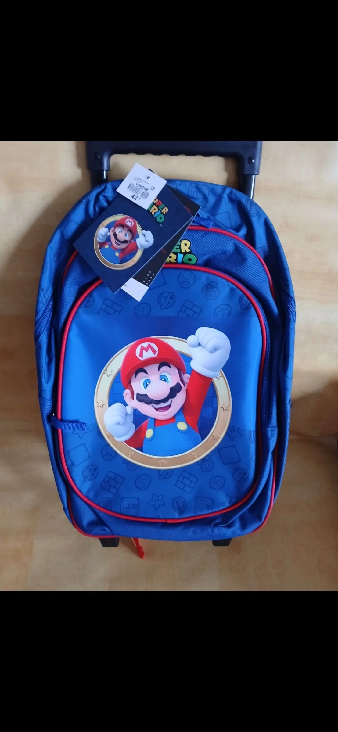 Cartable a roulettes garçon mario bros 30×50×18 cm